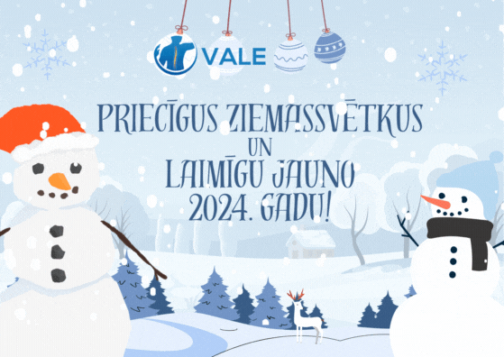 Gaišus Ziemassvētkus un radošu 2024. Jauno gadu novēl jums Fizioterapijas kabinets "VALE"!
